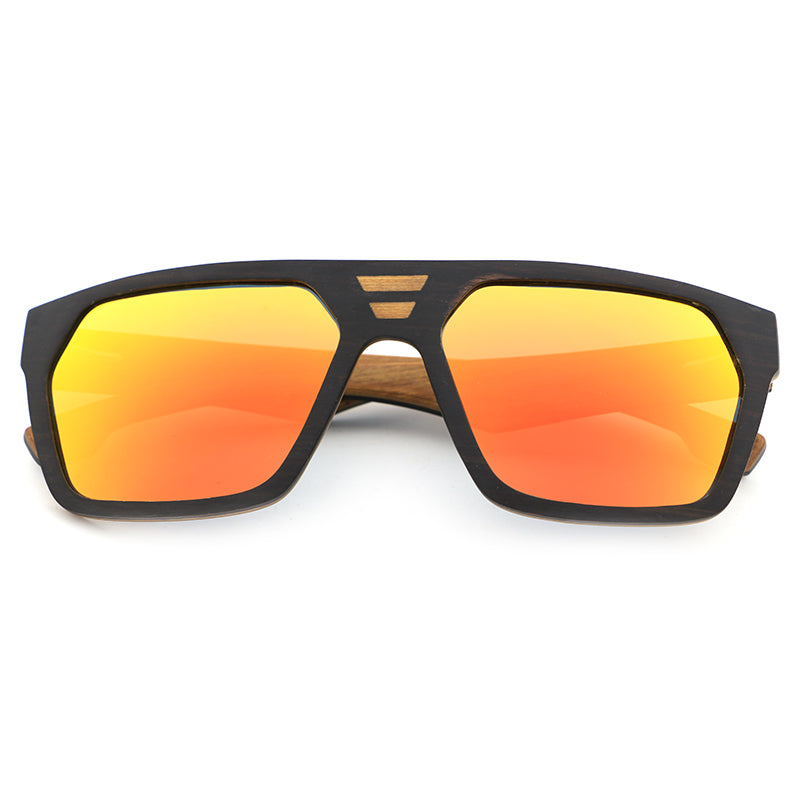 CUBANO ORANGE Men's Wooden Sunglasses Polarised Lens
