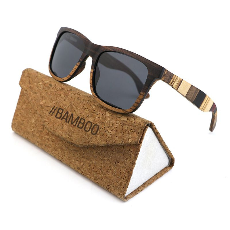 DUVALL GREY Men's Wooden Sunglasses Two Tone Wood Polarised Lens