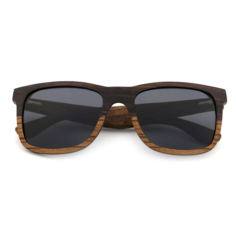 DUVALL GREY Men's Wooden Sunglasses Two Tone Wood Polarised Lens