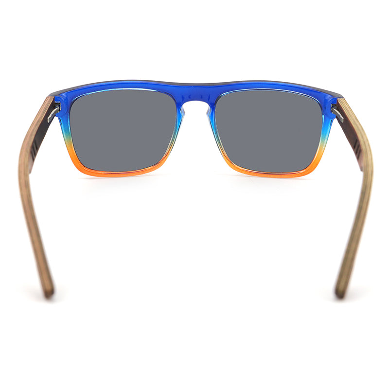 MANSHADY OMBRE GREY Men's Sunglasses Polarised Lens Wooden Arms