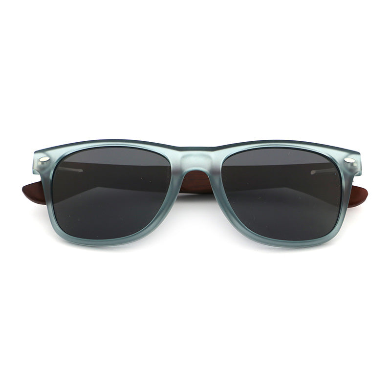 IBIZA OPAQUE BLUE Sunglasses Polarised Lens Wooden