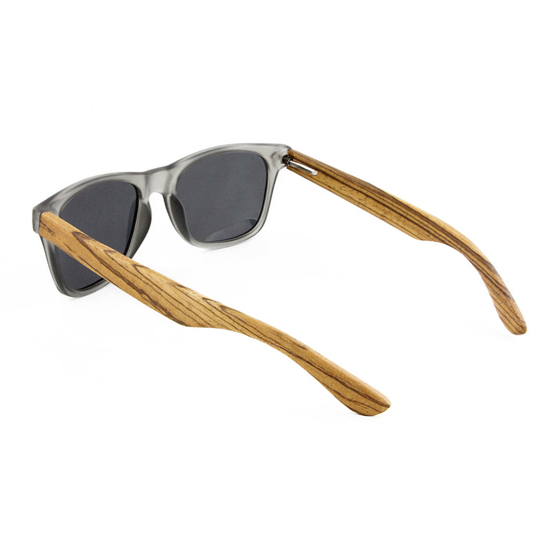 IBIZA GREY Sunglasses Polarised Lens Wooden Arms