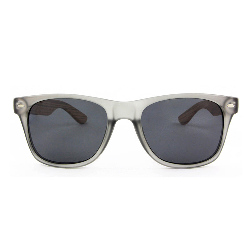 IBIZA GREY Sunglasses Polarised Lens Wooden Arms