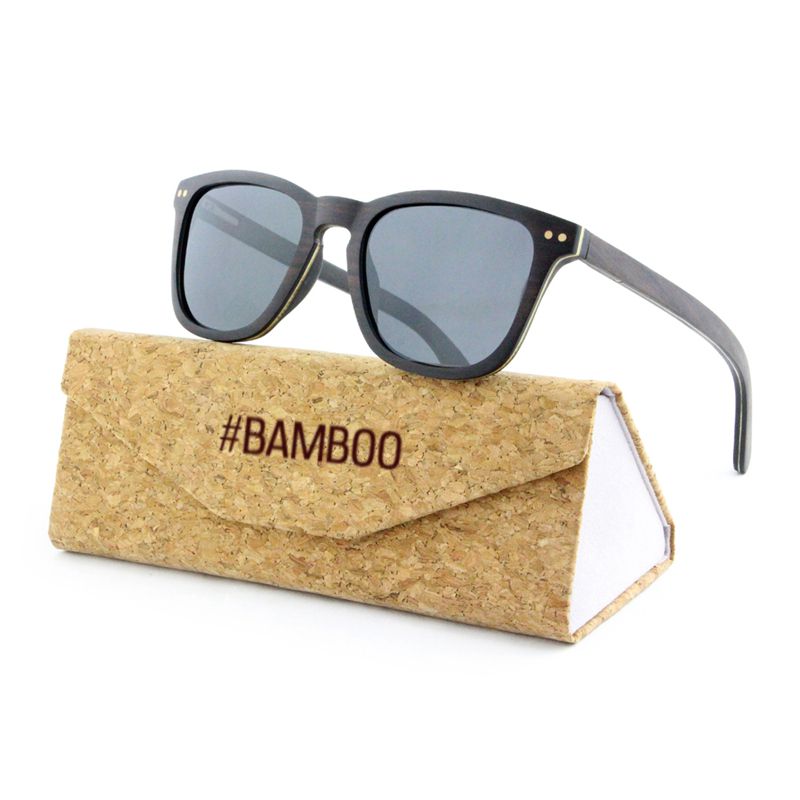 FLARE EBONY GREY Wooden Sunglasses Polarised Lens - Hashtag Bamboo