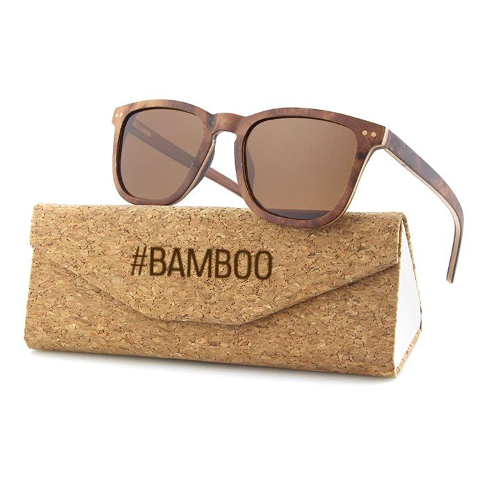 FLARE BURL BROWN Wooden Sunglasses Polarised Lens
