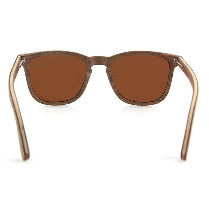 FLARE WALNUT BROWN Wooden Sunglasses Polarised Lens - Hashtag Bamboo