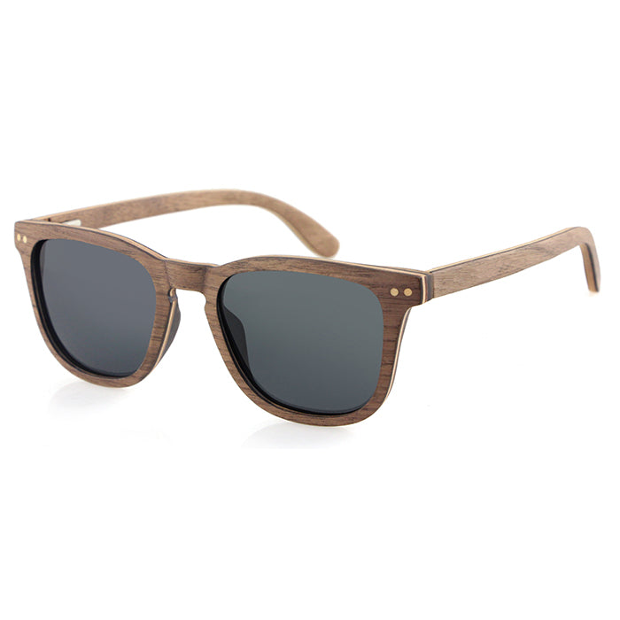 FLARE WALNUT GREY Wooden Sunglasses Polarised Lens - Hashtag Bamboo