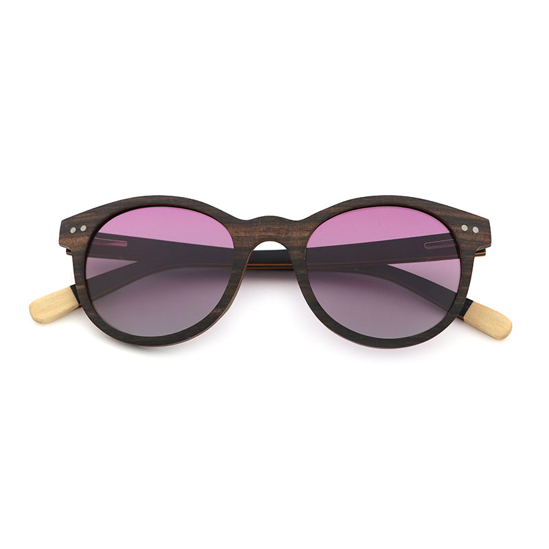 FLIRT EBONY PURPLE Ladies Wooden Sunglasses Polarised Lens