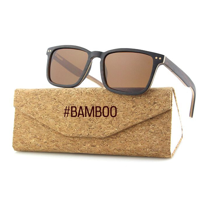 FOXIE EBONY BROWN Wood Sunglasses with Polarised Lens - Hashtag Bamboo