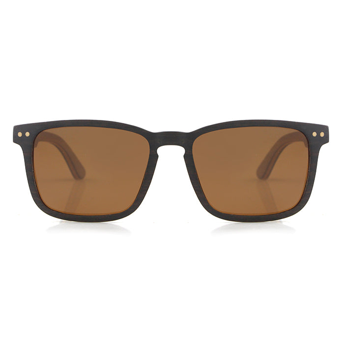 FOXIE EBONY BROWN Wood Sunglasses with Polarised Lens - Hashtag Bamboo