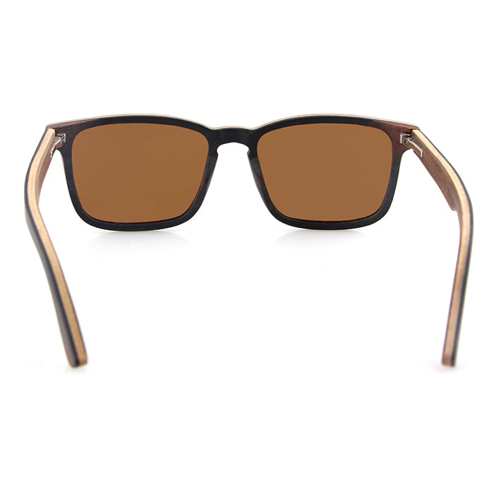 FOXIE EBONY BROWN Wood Sunglasses with Polarised Lens - Hashtag Bamboo