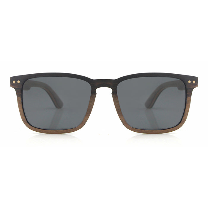 FOXIE EBONY GREY Wooden Sunglasses Polarised Lens