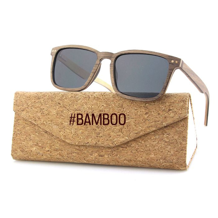 FOXIE WALNUT GREY Wooden Sunglasses Polarised Lens