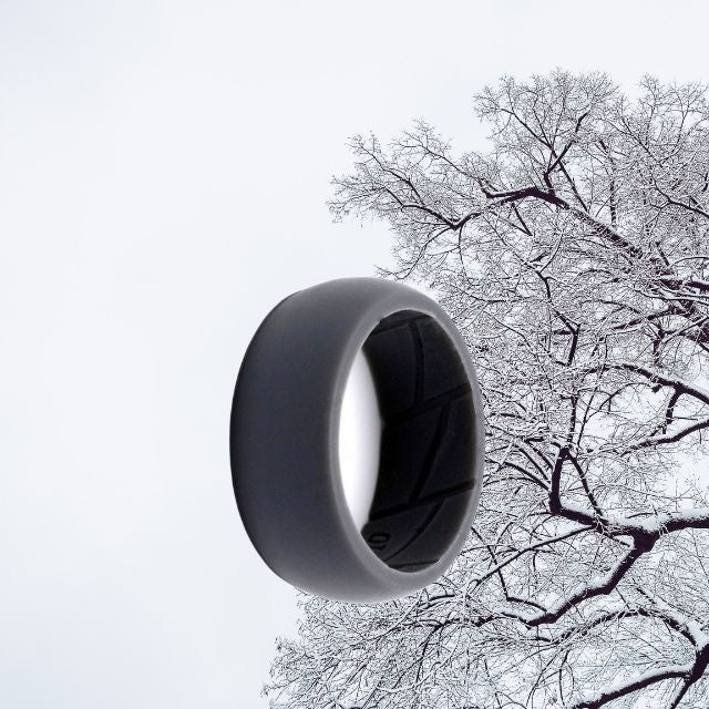 Men's Grey Silicone Ring 9mm Smooth