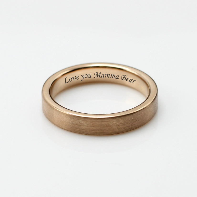Ladies' Rose Gold Tungsten 4mm Band - Hashtag Bamboo
