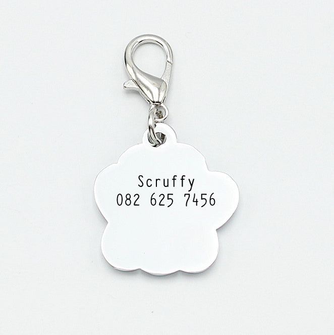 Dog Tag Personalised Stainless Steel Paw Print Enamel Two-Tone - 5 Colours - Hashtag Bamboo