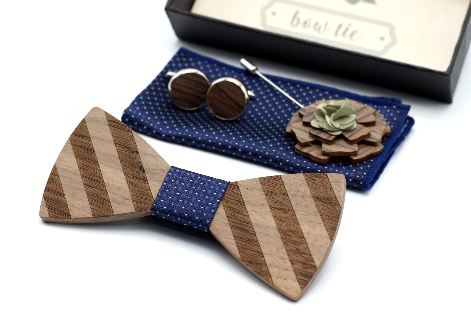 Wooden Bow Tie Combo Set - THE HAMILTON - Hashtag Bamboo