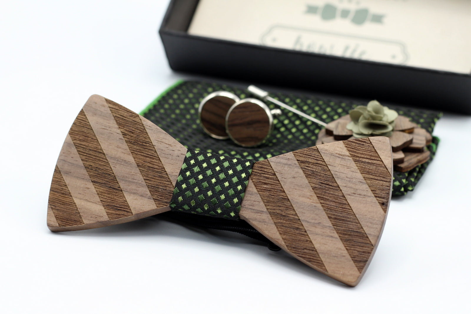 Wooden Bow Tie Combo Set - THE ARGYLE - Hashtag Bamboo