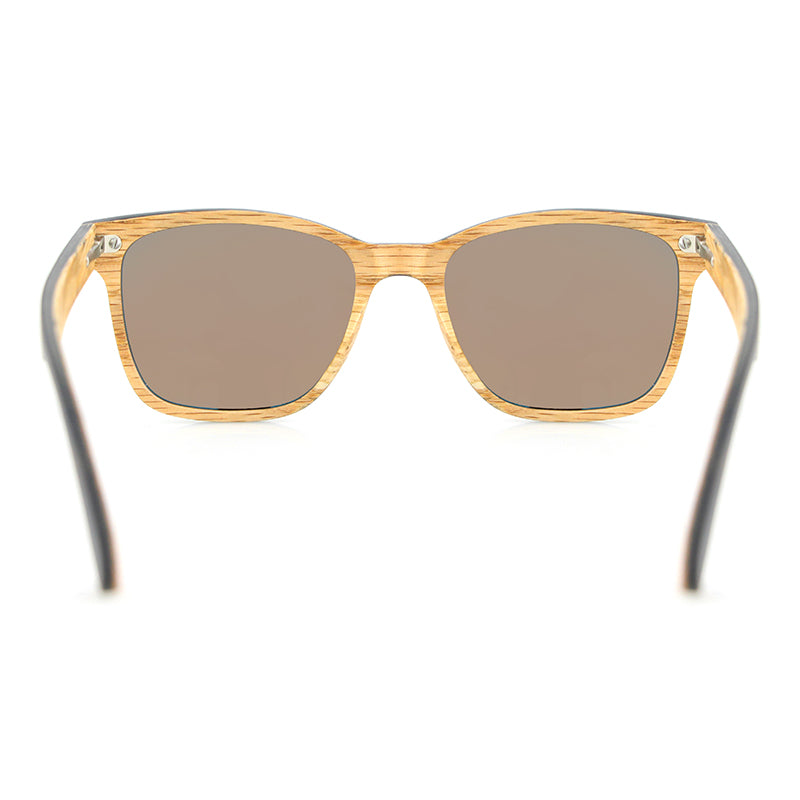 KENYA EBONY BLUE Sunglasses Wood Polarised Mirror Lens - Hashtag Bamboo
