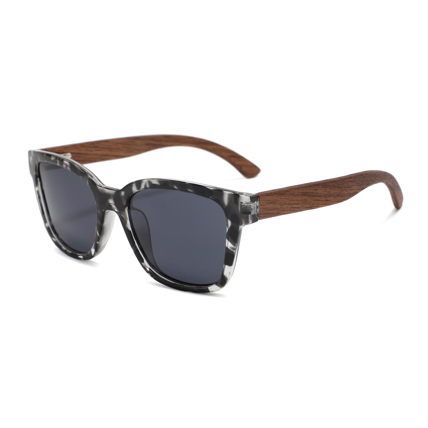 LEAH T/S BLACK Ladies Sunglasses Polarised Lens Wooden Arms