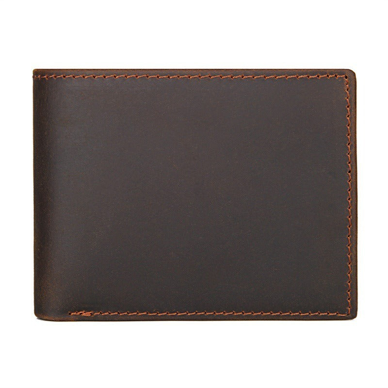 Men's Genuine Leather Wallet RFID Blocking VINTAGE BROWN