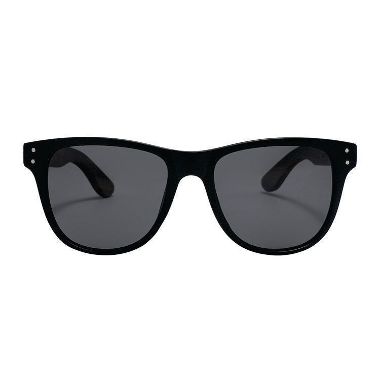 LEXI BLACK Ladies Sunglasses Polarised Lens Wooden Arms