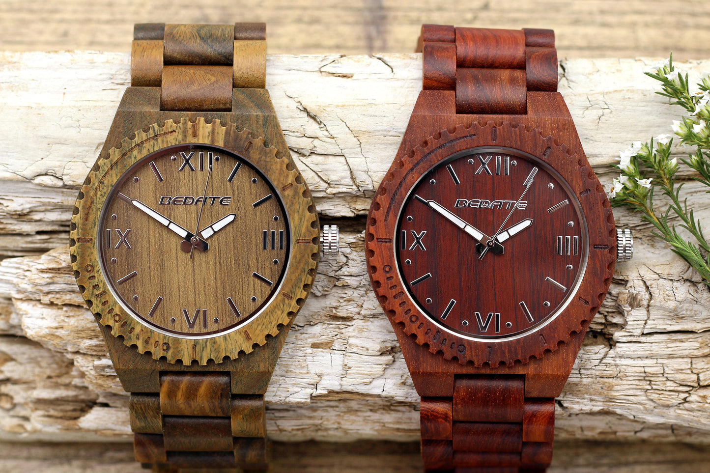 MARCO RED Men's Rosewood Watch with Wood Strap