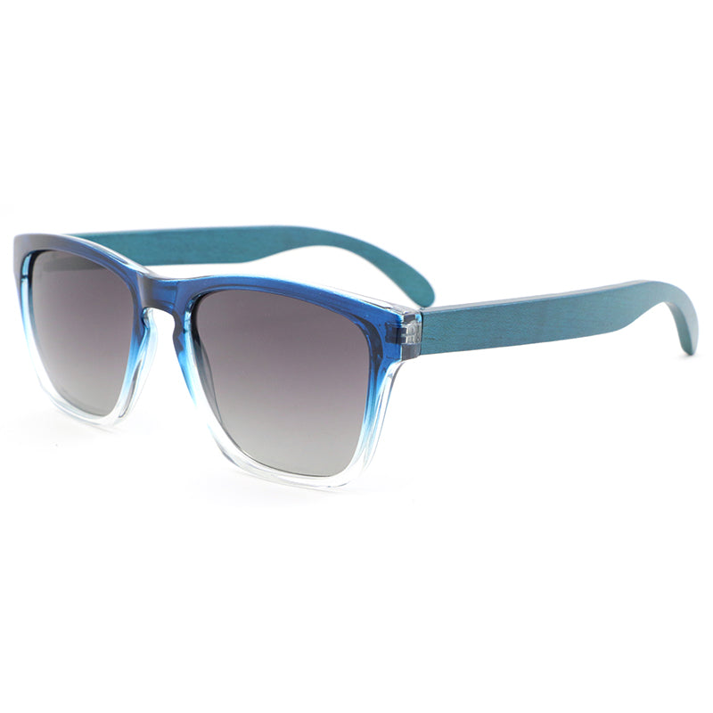 OCEANIC BLUE Ladies Sunglasses Polarised Lens Wooden Arms