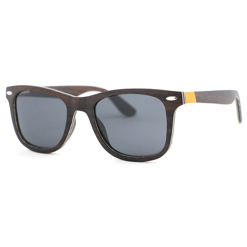 PALMER GREY Men's Ebony Wood Sunglasses Polarised Lens
