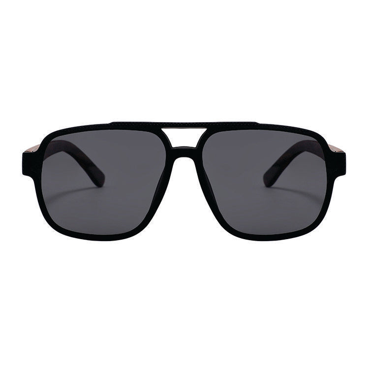 REMI BLACK Sunglasses Polarised Lens Wooden Arms
