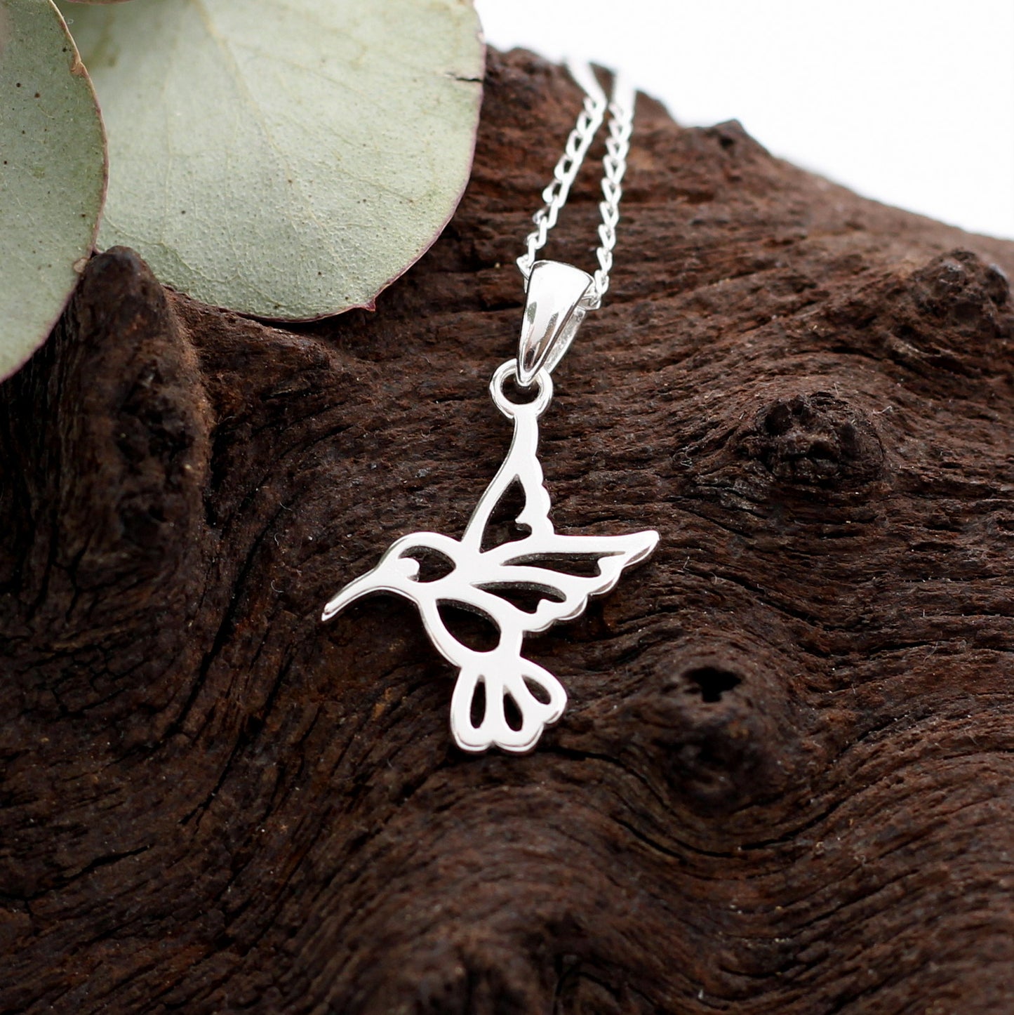 925 Sterling Silver Hummingbird Pendant, sold as a Pendant Only or on a 40cm Italian silver chain.