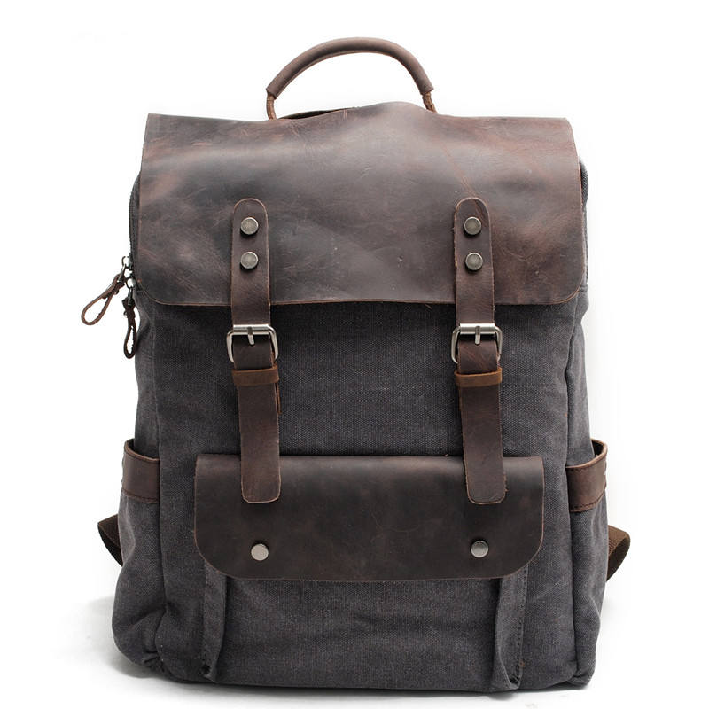 STANFORD GREY Canvas Leather Backpack