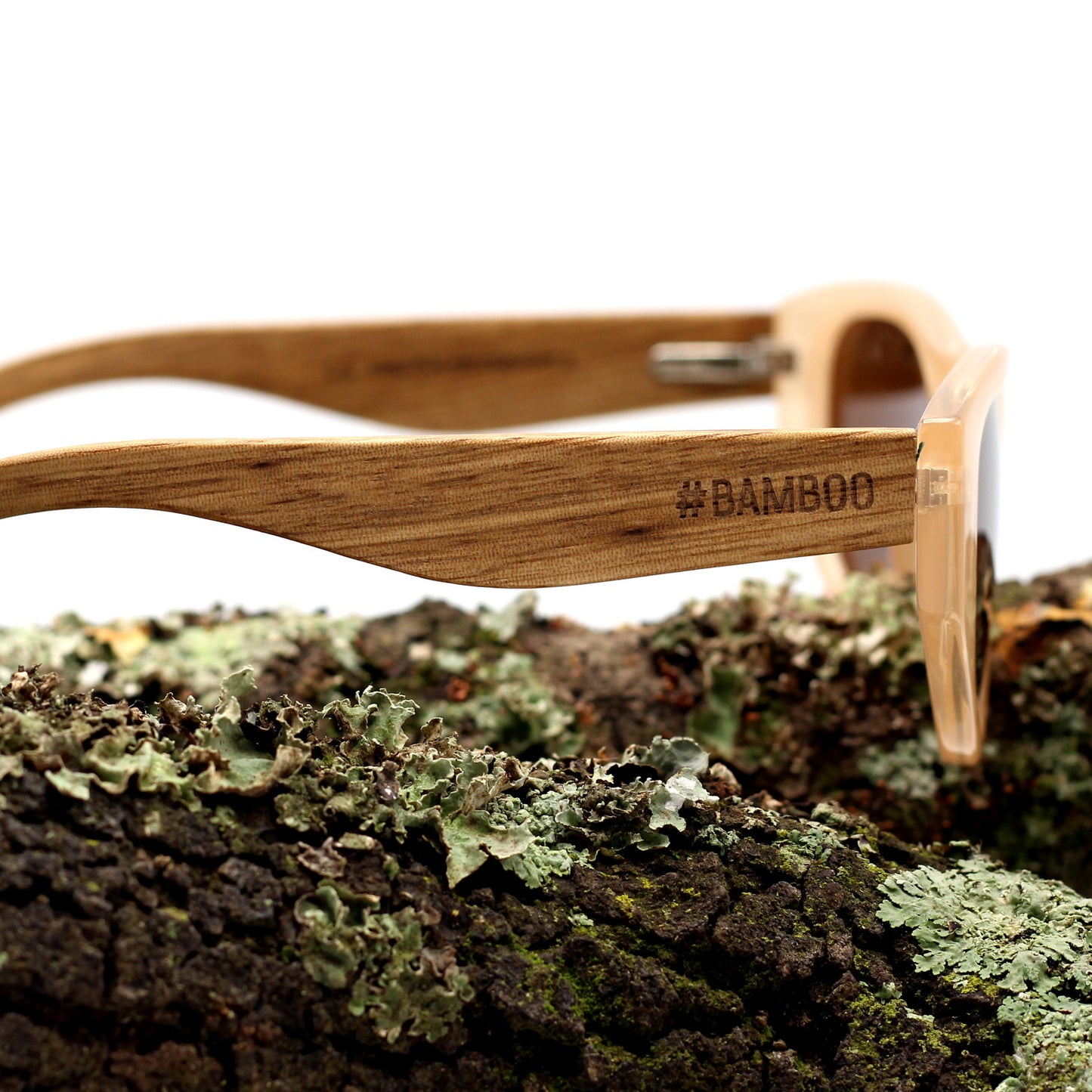 Ladies new style 2023 nude champagne sunglasses with wooden arms and polarised brown lens, the Stellas are super-model worthy.