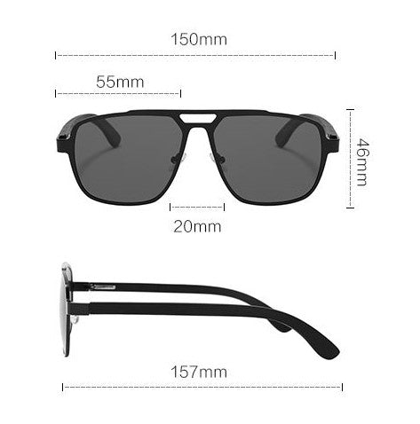 Our Men's Zeppelin sunglasses with stainless steel frame and wooden arms are the perfect accessory to elevate your style and protect your eyes.
