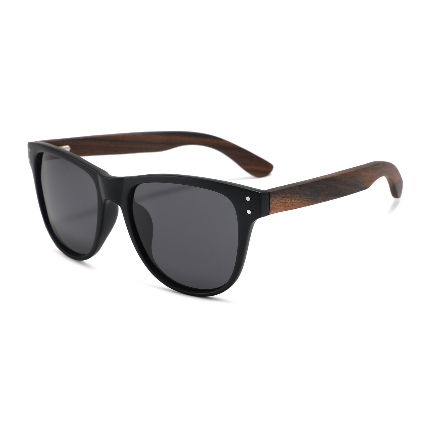 LEXI BLACK Ladies Sunglasses Polarised Lens Wooden Arms