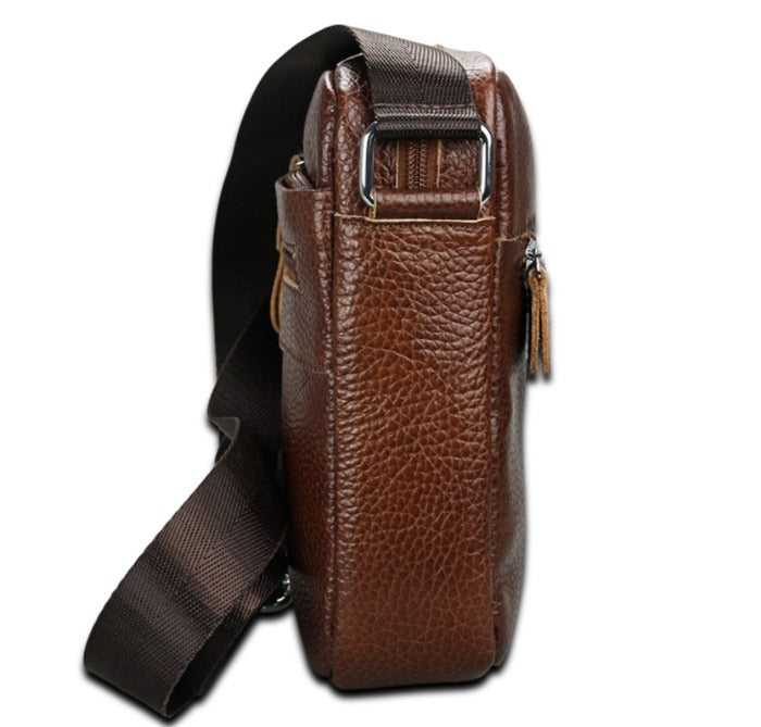 TERK BROWN Genuine Leather Shoulder Bag