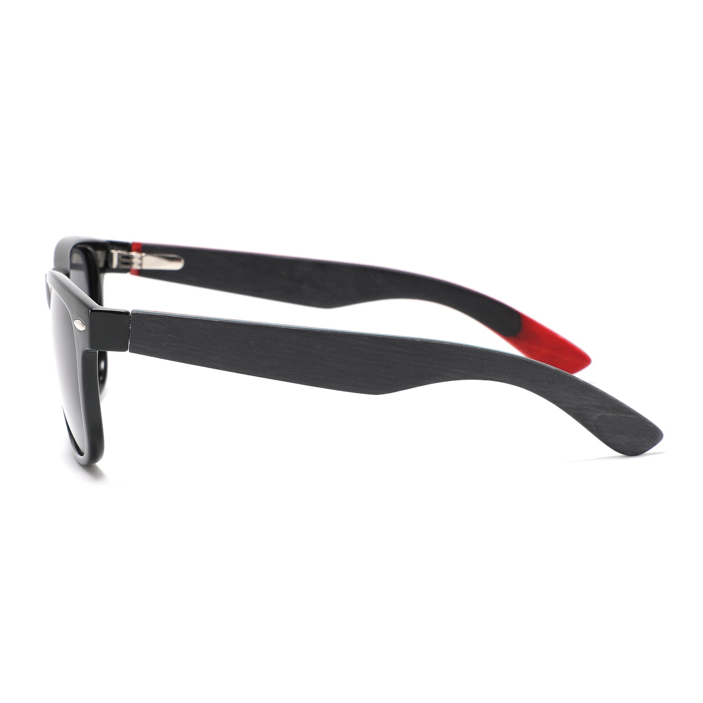 VAYA BLACK SKATEBOARD Sunglasses Polarised Grey Lens Wooden Arms