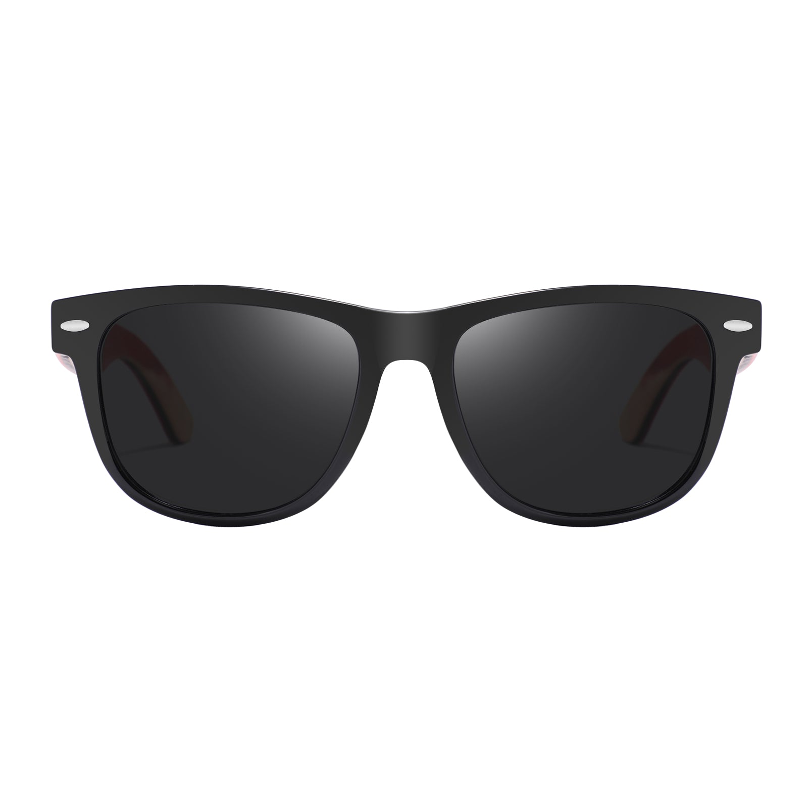 VAYA RED SKATEBOARD Sunglasses Polarised Grey Lens Wooden Arms - Hashtag Bamboo