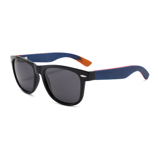 VAYA BLUE SKATEBOARD Sunglasses Polarised Grey Lens Wooden Arms