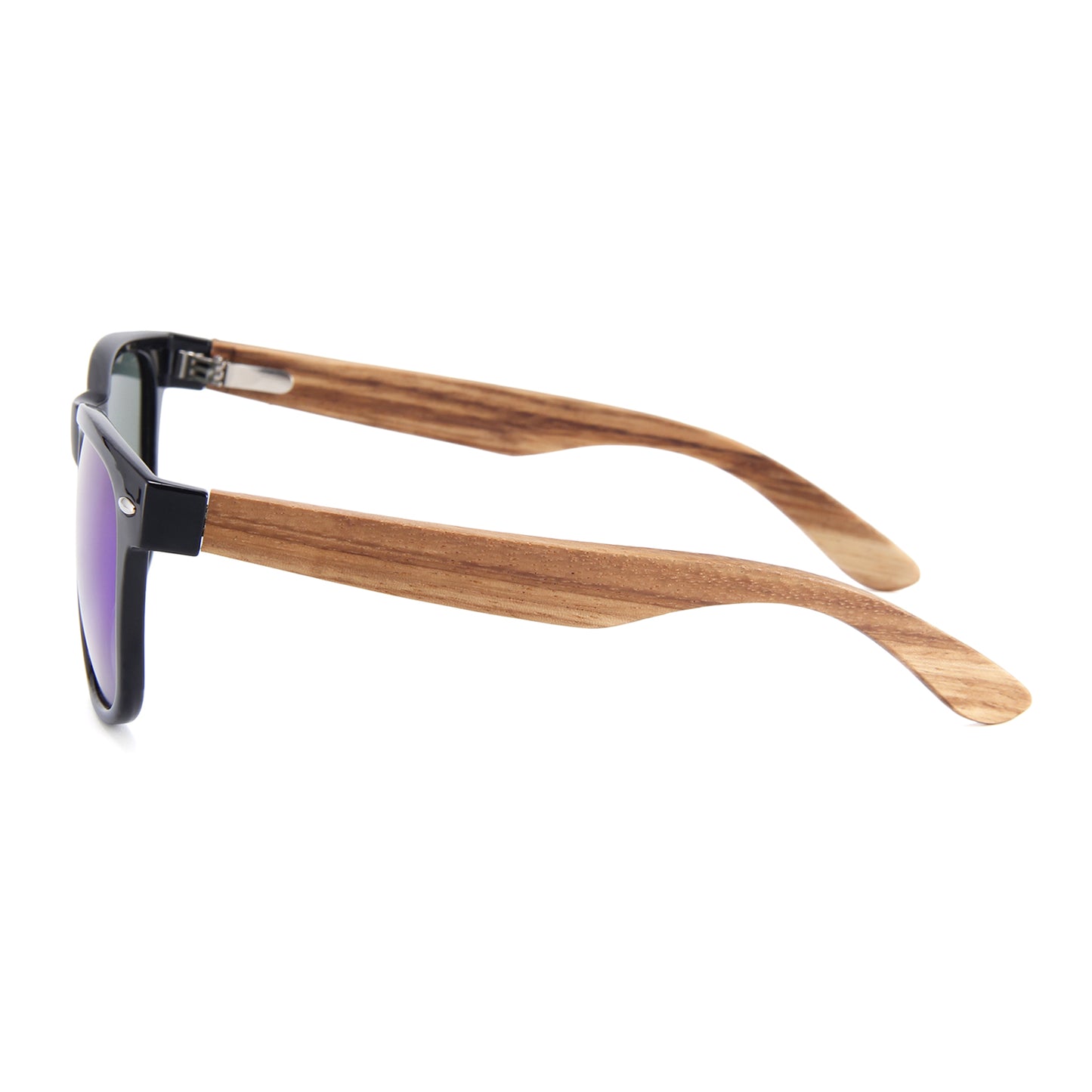 VAYA GREEN Sunglasses Polarised Mirror Lens Wooden Arms