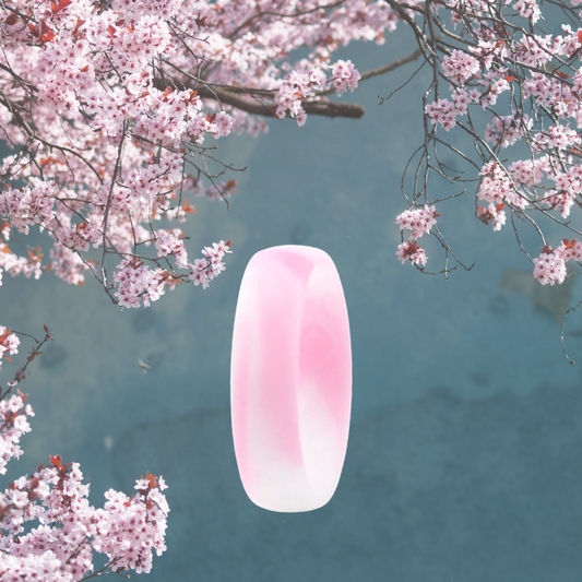 Ladies Pink Marble Silicone Ring 5mm Breathable Grooves - Hashtag Bamboo