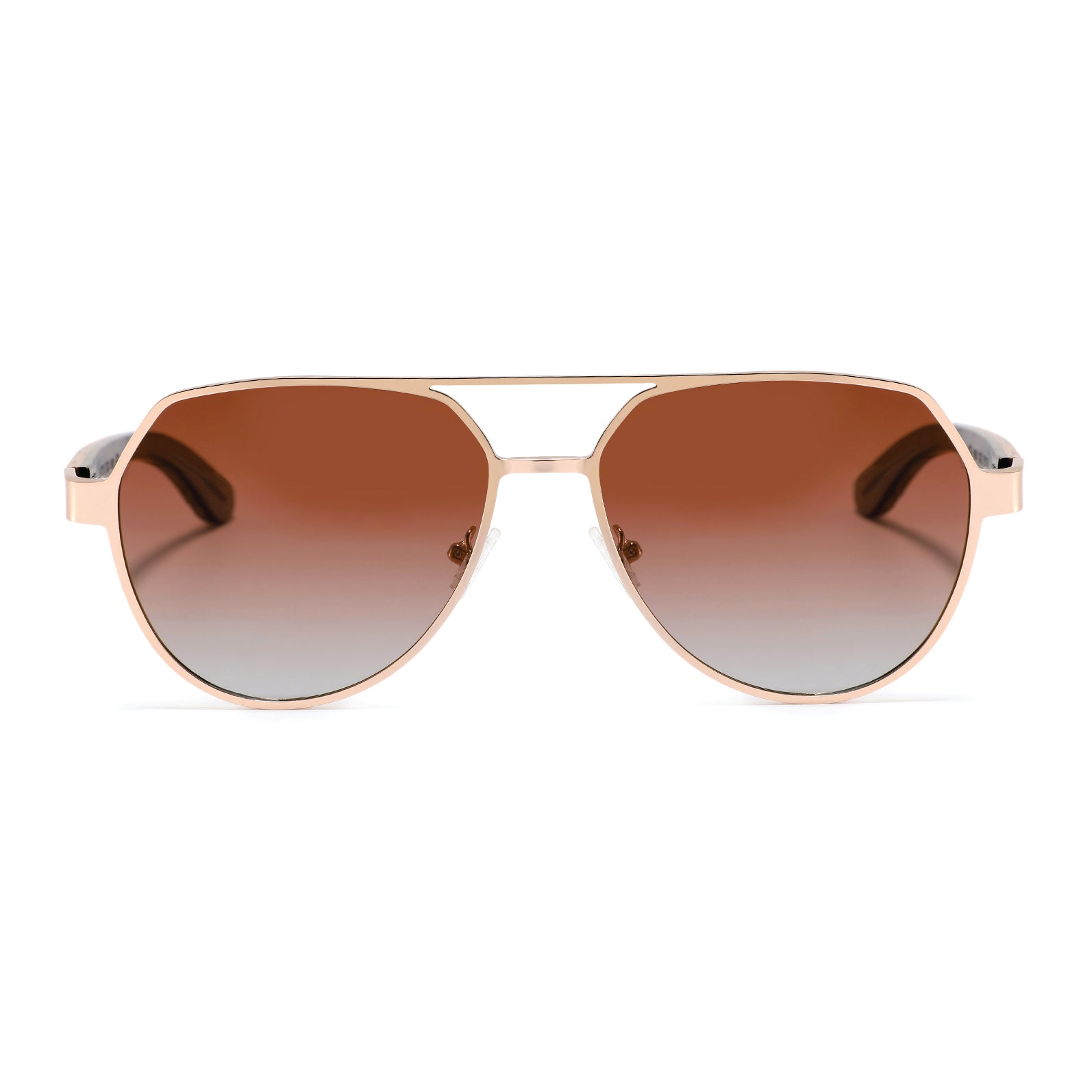CRUZ BROWN Aviator Reinvented Polarized Sunglasses Wooden Arms - Hashtag Bamboo