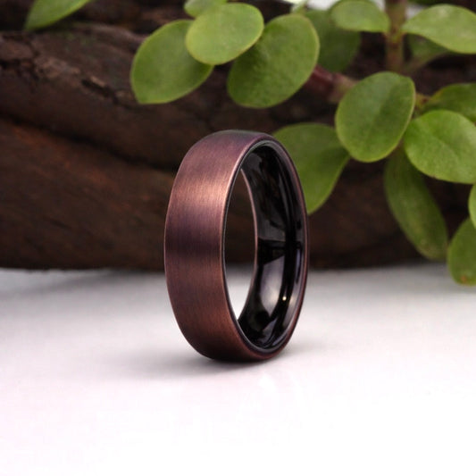 Men's Bronze Tungsten Ring 6mm - Hashtag Bamboo