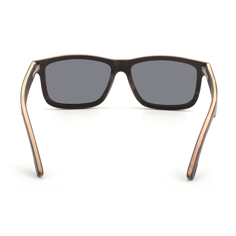 Brill Ebony Maple Wooden Sunglasses with polarised grey lens by Hashtag Bamboo