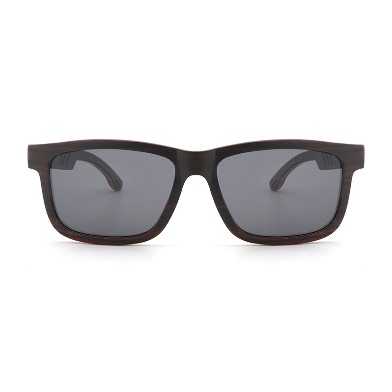 Brill Ebony Maple Wooden Sunglasses with polarised grey lens by Hashtag Bamboo