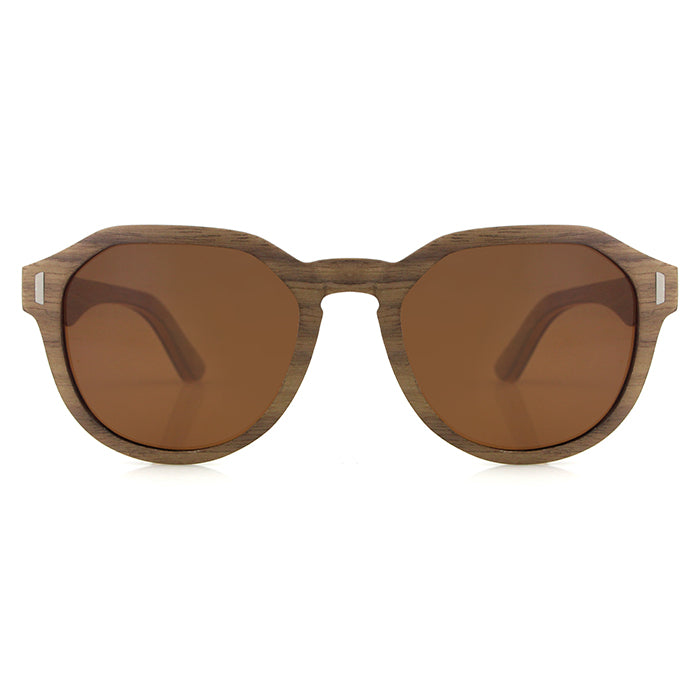 AURORA WALNUT BROWN Ladies Wood Sunglasses Polarised Lens