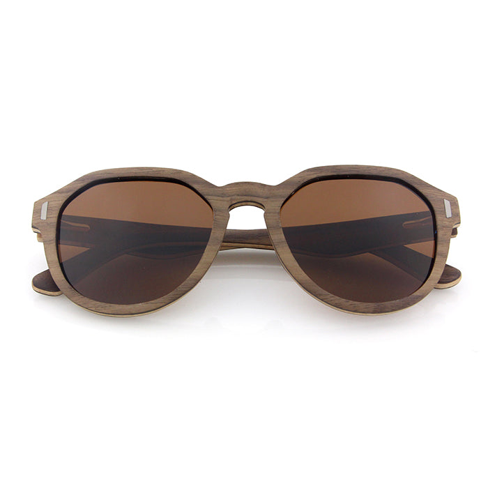 AURORA WALNUT BROWN Ladies Wood Sunglasses Polarised Lens