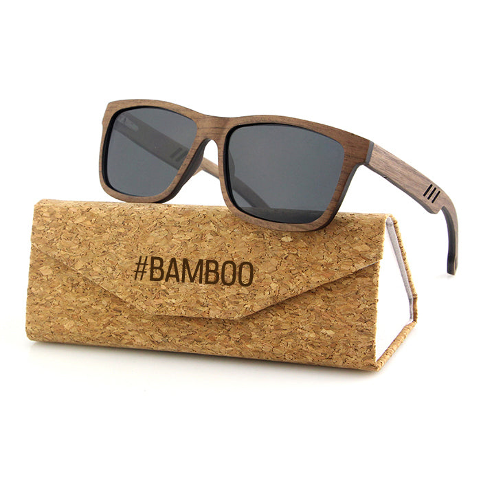 BRILL WALNUT GREY Polarised Lens Men's Sunglasses - Hashtag Bamboo