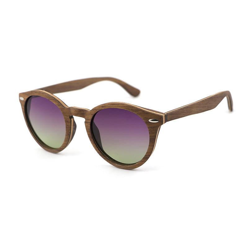 CORA WALNUT PURPLE G23 Wooden Sunglasses Polarised Lens