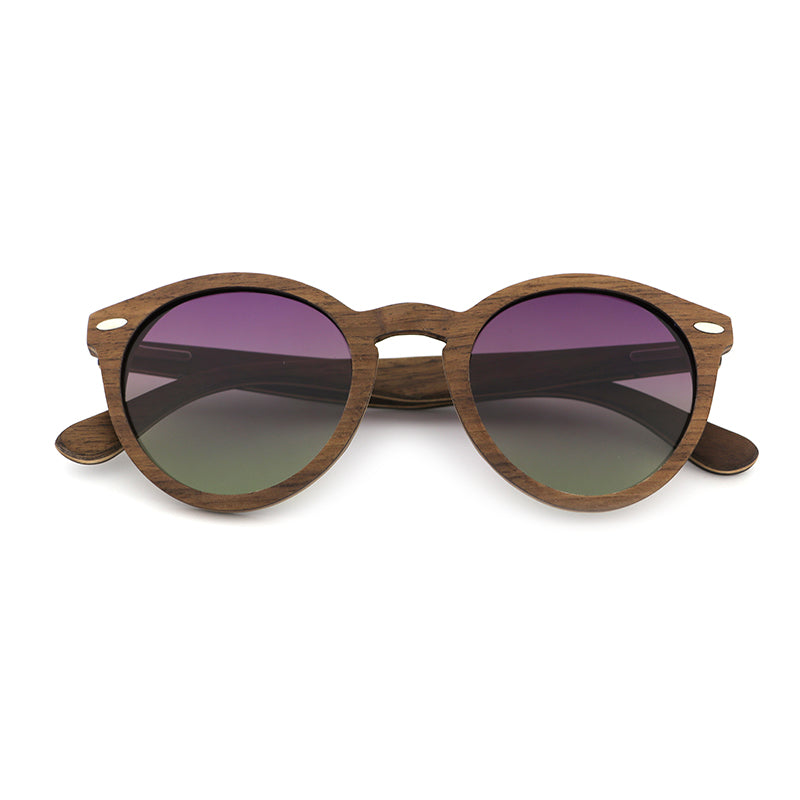 CORA WALNUT PURPLE G23 Wooden Sunglasses Polarised Lens
